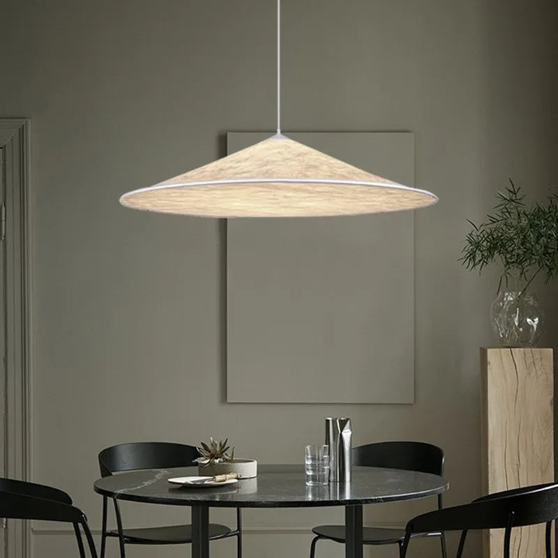 suspension en soie nordique moderne led luminaire suspendu en tissu