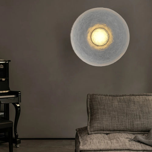 lampe circulaire design pour intérieur moderne en résine transparente - vue 3 sur 7