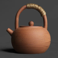 Théière japonaise artisanale en grès style rétro kungfu