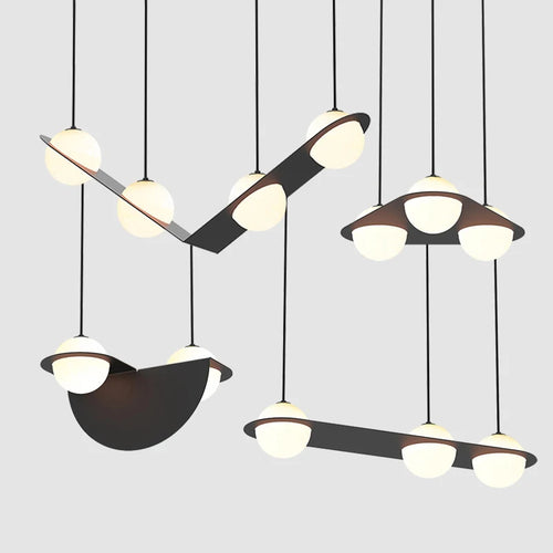 suspension créative minimaliste à géométrie pour espaces commerciaux