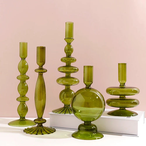 bougeoir en verre européen pour décoration et mariage - vue 2 sur 30