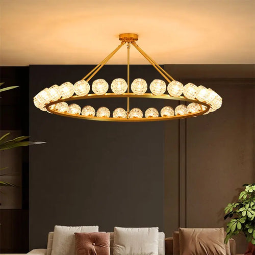 lustre design anneau boules modernes décoration salon