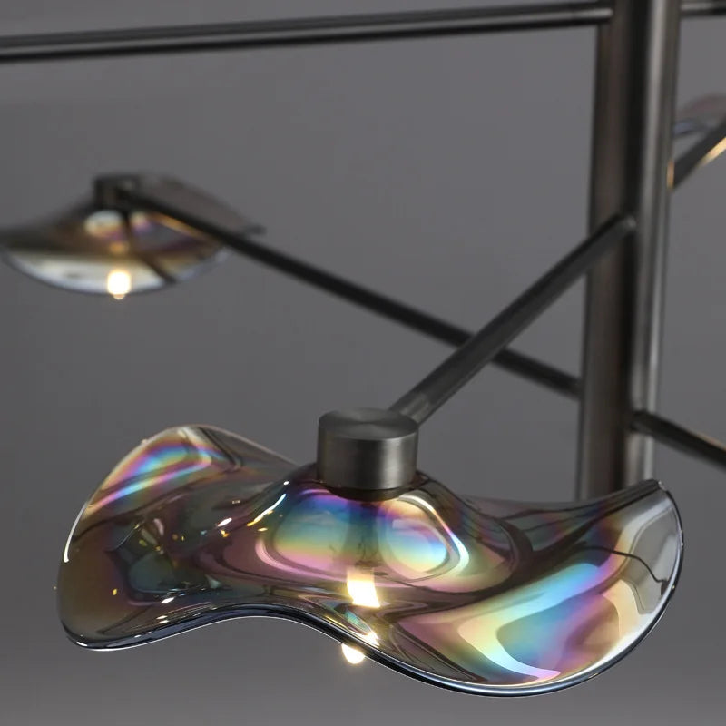 lustre en verre suspension métal ampoule g4 hauteur ajustable - vue 5 sur 18