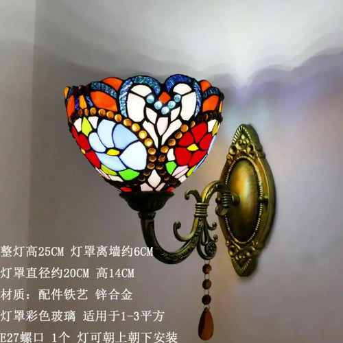 applique murale en verre méditerranéen style vintage éclairage LED - vue 7 sur 10