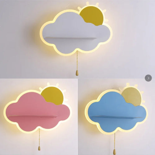 applique murale led décorative pour chambre de bébé nuage et soleil - vue 6 sur 12