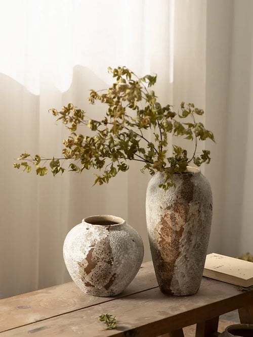 vase en céramique style chinois rétro pour arrangement floral - vue 6 sur 7