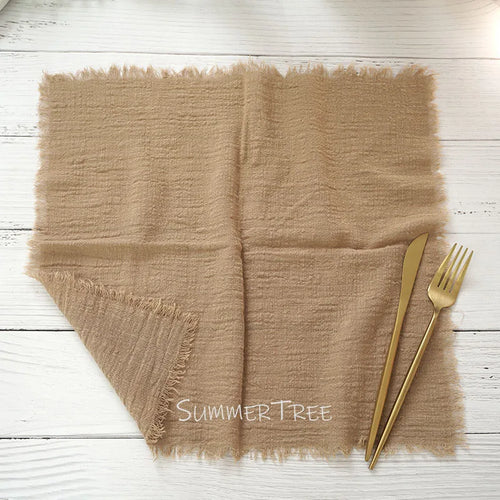 Serviette de table gaze de coton style rustique