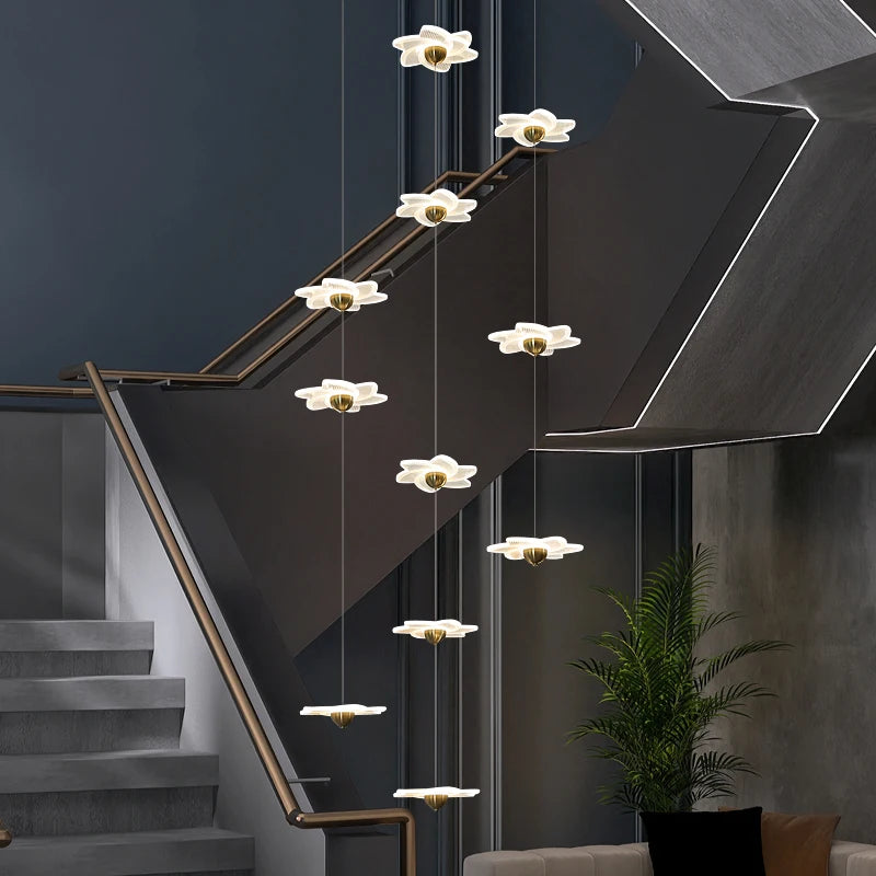 lustre moderne décoratif pour hall d'hôtel duplex luxe - vue 3 sur 26