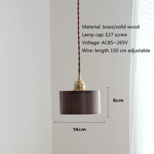 suspension en bois moderne nordique avec luminaire en laiton - vue 11 sur 10