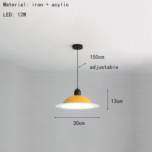 suspension led métal fil réglable lampe suspension - vue 14 sur 17