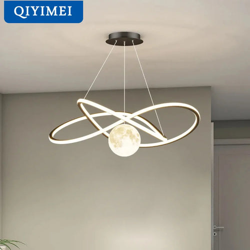 Lustre led arrondi pour décoration intérieure - vue 5 sur 18