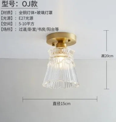 plafonnier led nordique vintage en verre pour intérieur moderne - vue 8 sur 18
