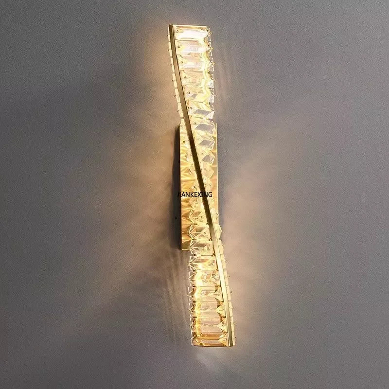 Creative and Personalized Long Crystal Light,Walkway Bedroom TV Background Wall Lamp Luxury  Simple LED Suspension Lamps - vue 2 sur 12