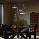 lustre suspendu en bois naturel ou marbre doré avec éclairage led