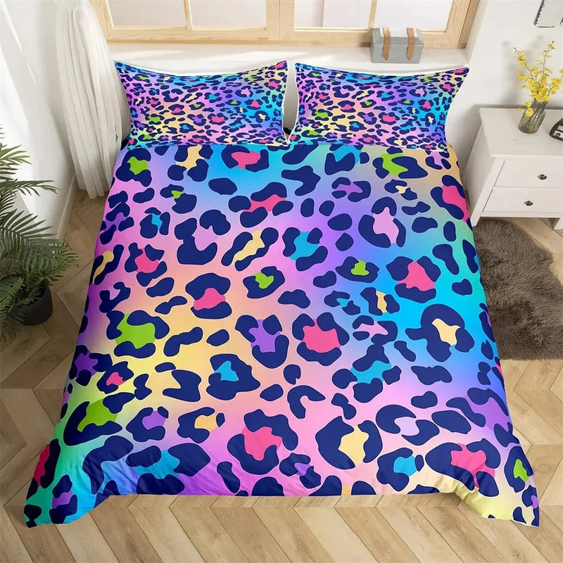 housse de couette léopard pour enfants et adultes en polyester
