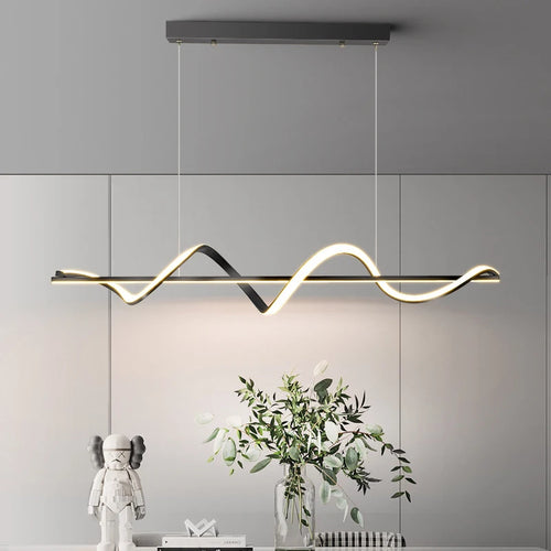 Suspension LED moderne lumières lustre or vague Lampadario lampe ECG salle à manger chambre salon cuisine suspension suspension