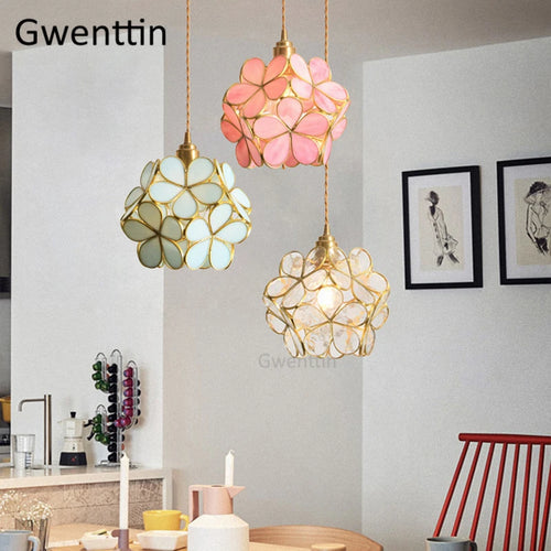 suspension en verre florale style art déco pour intérieur élégant - vue 2 sur 11
