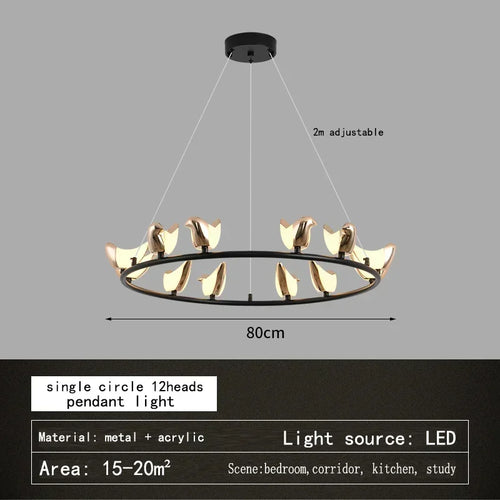 suspension créative en forme d'oiseau pour décoration moderne - vue 10 sur 13