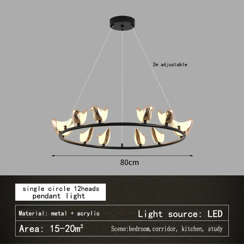 suspension créative en forme d'oiseau pour décoration moderne - vue 9 sur 13
