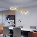 lustre moderne sandyha led avec bande longue et boule de verre
