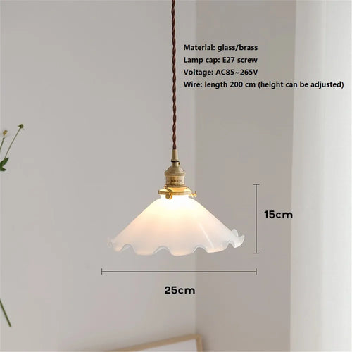 suspension vintage en laiton et verre pour décoration intérieure - vue 3 sur 6