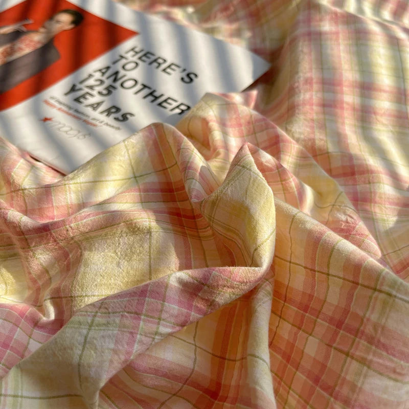 housse de couette rayée rose en coton pour chambre fille