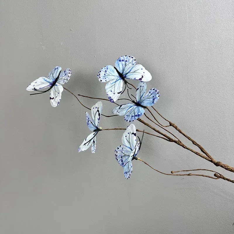 branche de papillon artificielle avec fausses fleurs décoratives pour jardin - vue 11 sur 13