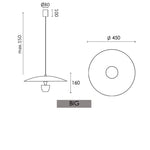 Suspension design LED avec abat-jour arrondie nordic Fuji