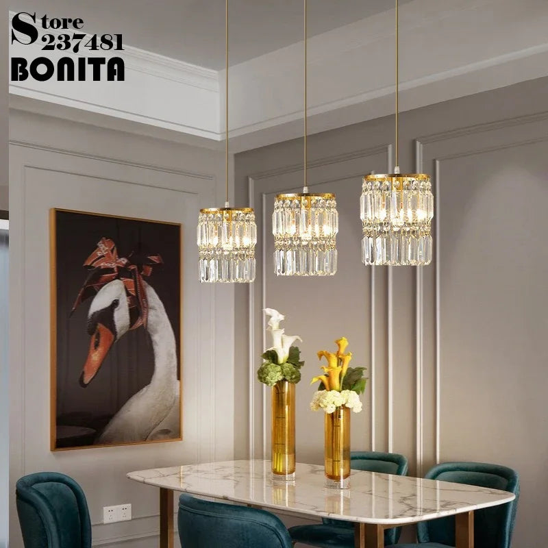 lustre en cristal moderne suspension décorative et brillante - vue 3 sur 14