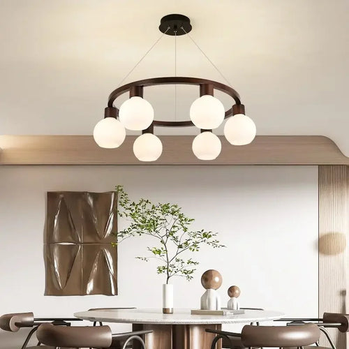lustre en bois massif moderne minimaliste Restaurant