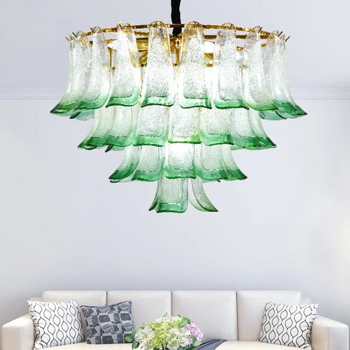 lustre de luxe en verre avec suspension led suspendu - vue 4 sur 9