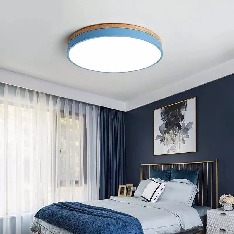 plafonnier led moderne design rond multicolore nordique à montage surface