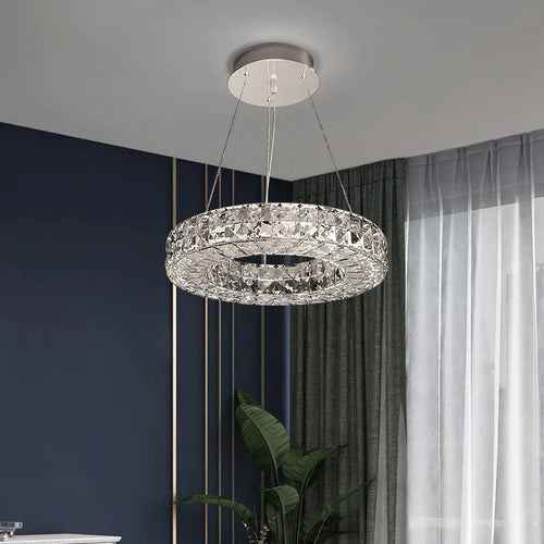 lustre suspendu en cristal design luxe nouvelle collection - vue 3 sur 14