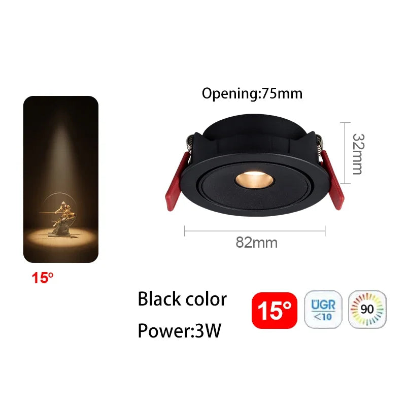 spot led ultra fin à angle de faisceau pour éclairage intérieur