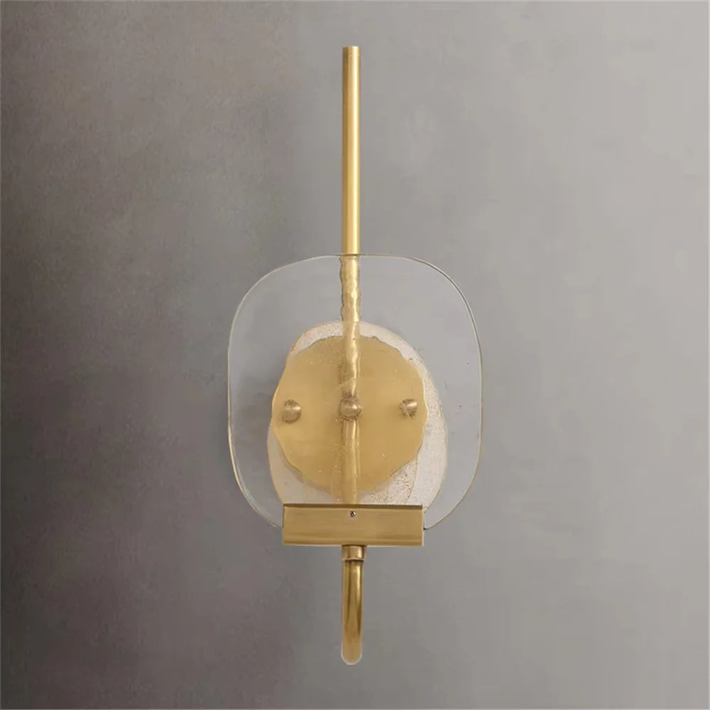 applique murale led luxe en laiton et cristal design moderne - vue 4 sur 7