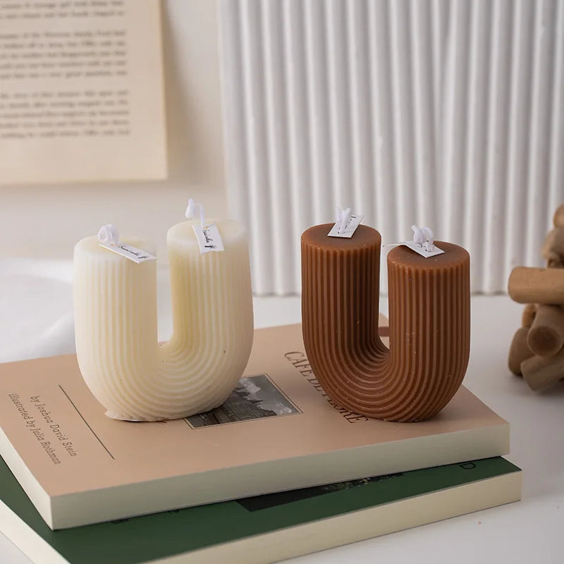 bougies parfumées en forme de u lot de cadeaux pour invités décoratives - vue 4 sur 10