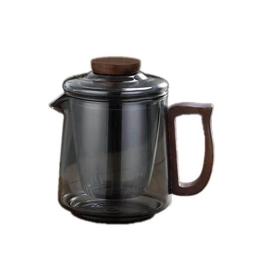 Théière cafetière en verre portatif avec tasses puer