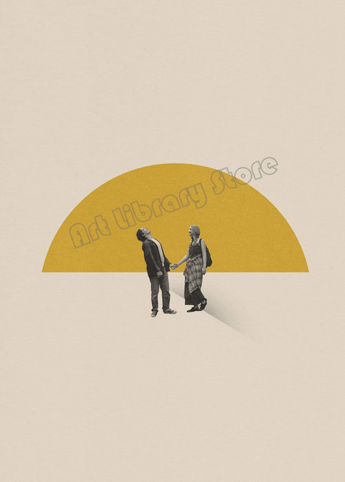 affiche abstraite rétro inspirée de films cultes peinture décorative