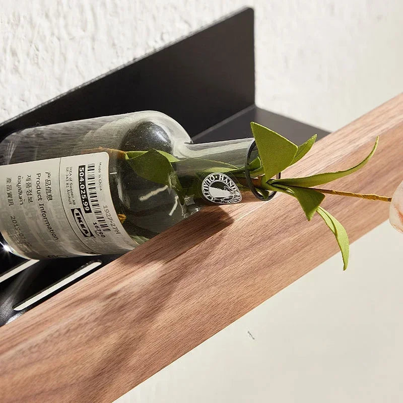 étagère murale en bois massif pour rangement pratique sans perforation