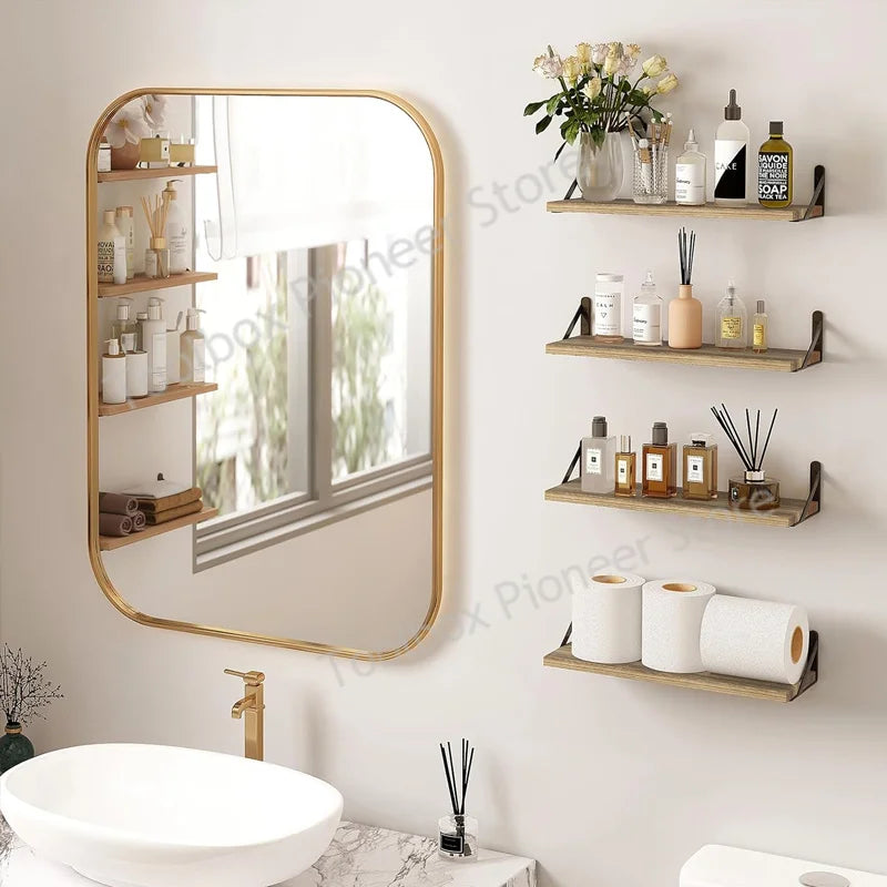 étagères murales en bois massif design simple pour rangement suspendu