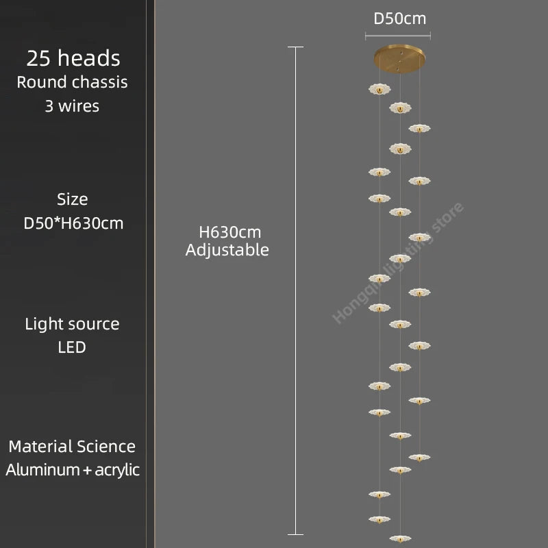 lustre moderne à led pour éclairage intérieur décoratif - vue 14 sur 26