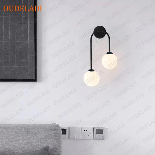 applique murale led boule verre intérieure moderne
