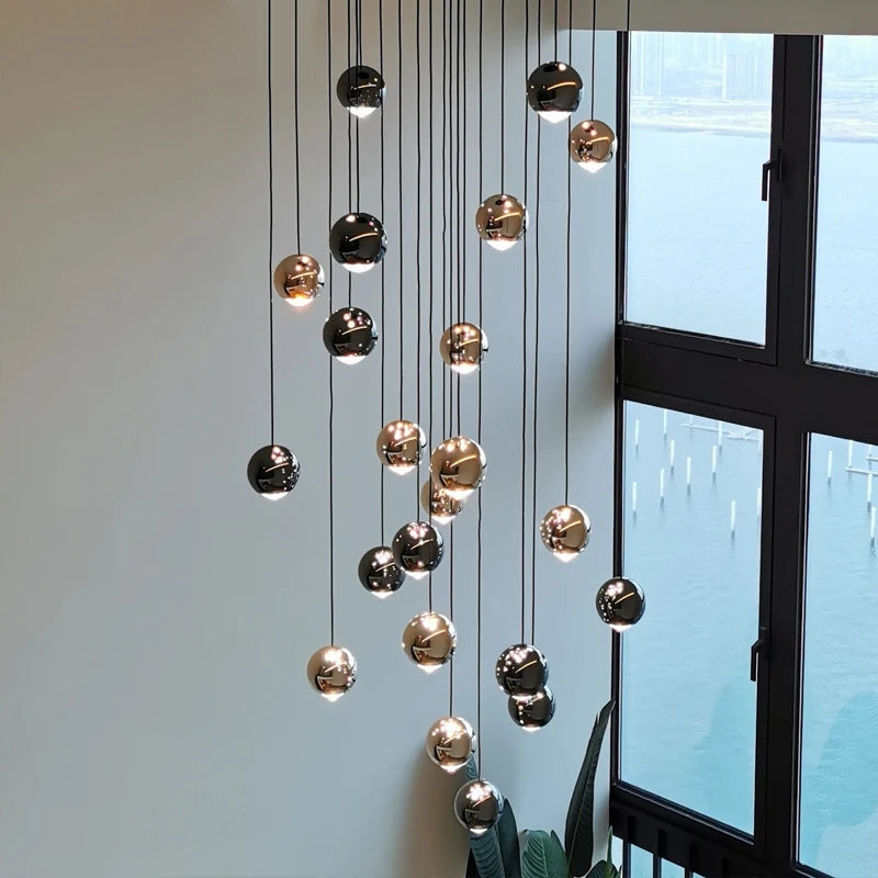 lustre sphérique led minimaliste de luxe pour hôtel - vue 2 sur 17