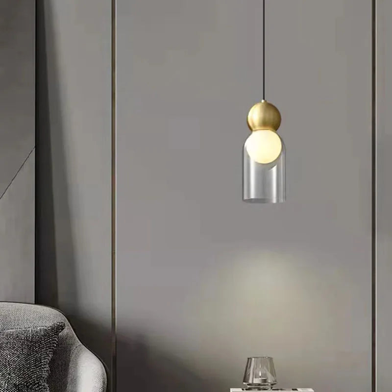 lampe suspendue en verre moderne pour décoration intérieure réglable