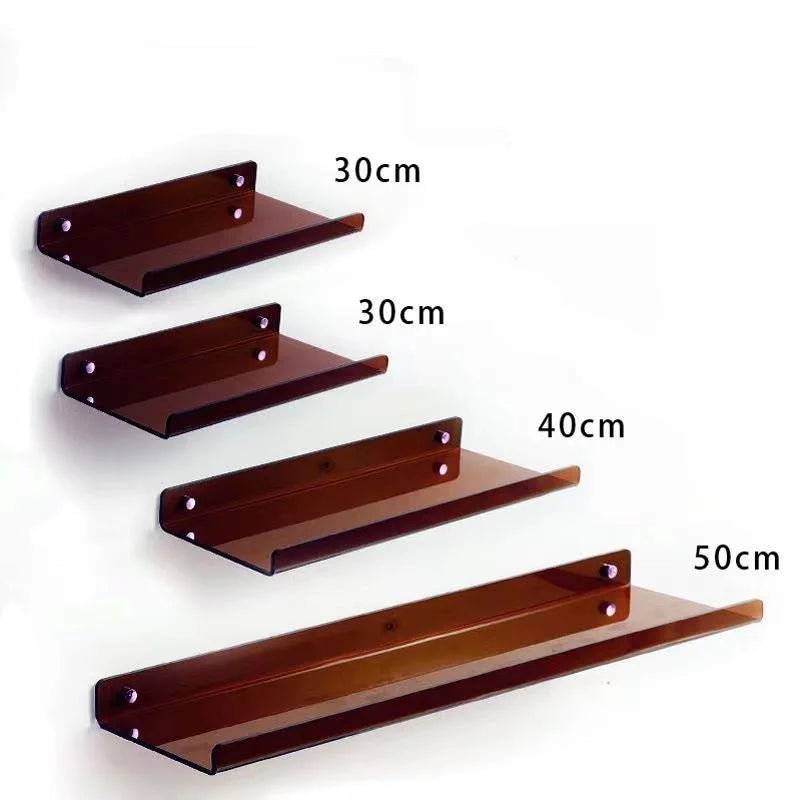 SLEEKEE 2 étagères acryliques suspendues montées sur le mur SLEEKEE 2 étagères acryliques suspendues montées sur le mur