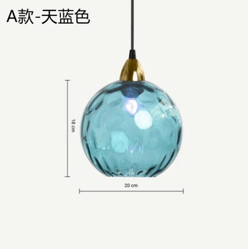 lustre verre coloré nordique moderne grain eau - vue 9 sur 29