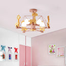 lustre en bois nordique lampe animal pour chambre enfant