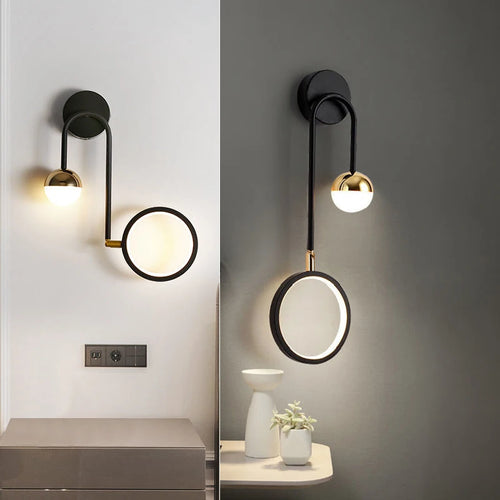 Nordique Led intérieur applique têtes de lit boule ronde fond applique murale allée salon chevet chambre décoration applique murale