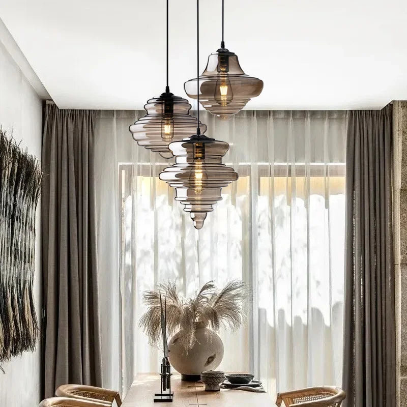 lampe suspendue en verre design moderne pour bars et cafés - vue 5 sur 12