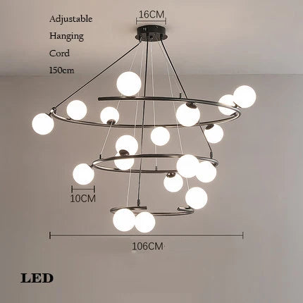 lustre créatif en fer et verre pour décoration élégante - vue 17 sur 16